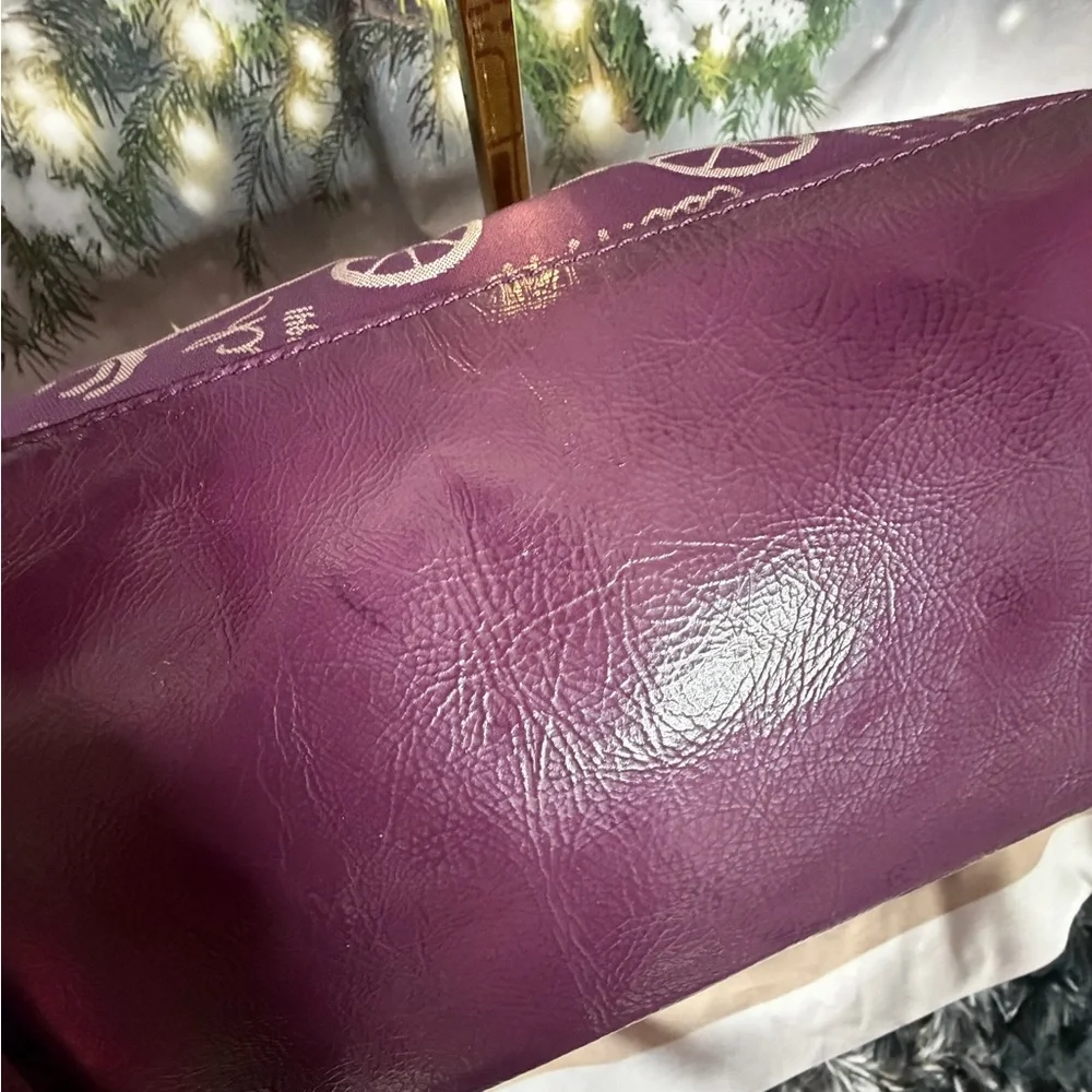 Coach Ashley Purple Horse & Carriage Satchel Purse Bag - Picture 10 of 14